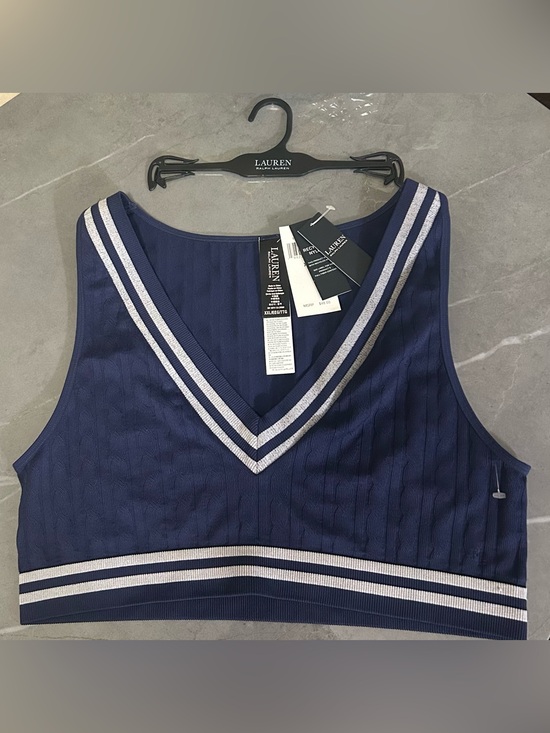 Ralph Lauren Other - Ralph Lauren Navy Cropped V‑Neck Tank
Cricket Cable Texture Wire-Free Bra